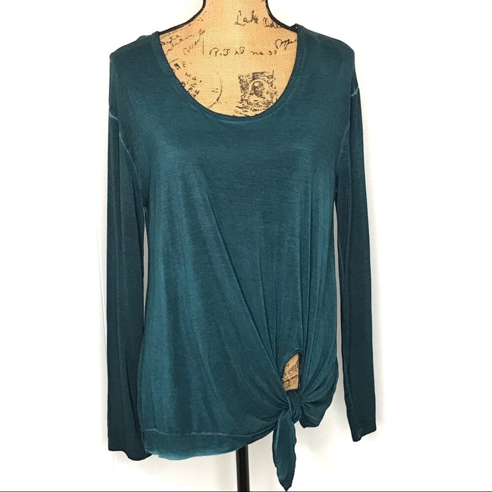 Umgee Size Small Waist Tie Top-Oversized-Long Sleeved Top